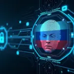 Визуализация биометрических данных с элементами защиты персональных данных на фоне российского флага